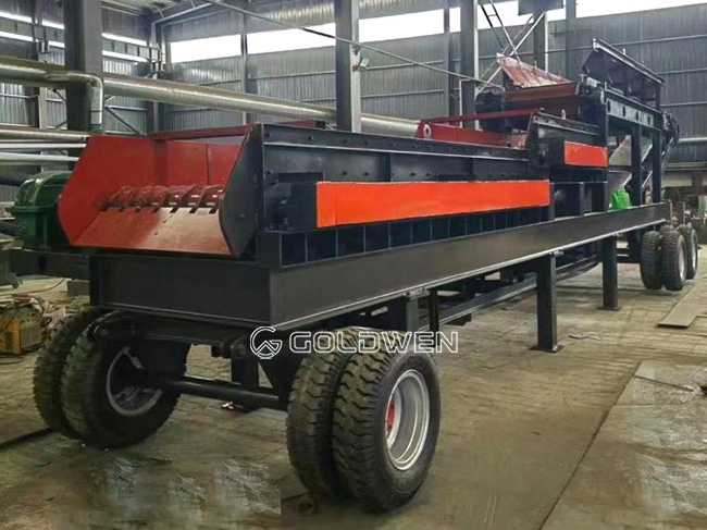 Mobile stone silt separator roller screen